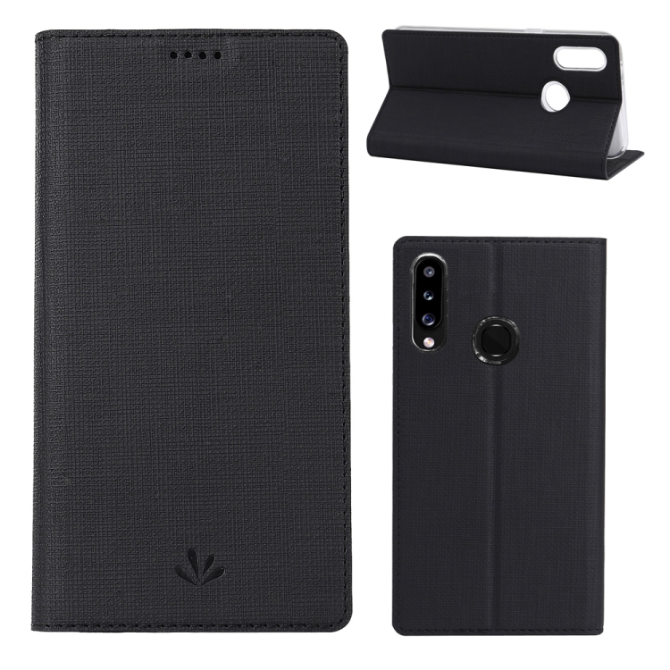 

For Galaxy A20s ViLi Shockproof TPU + PU Horizontal Flip Protective Case with Card Slot & Holder(Black)