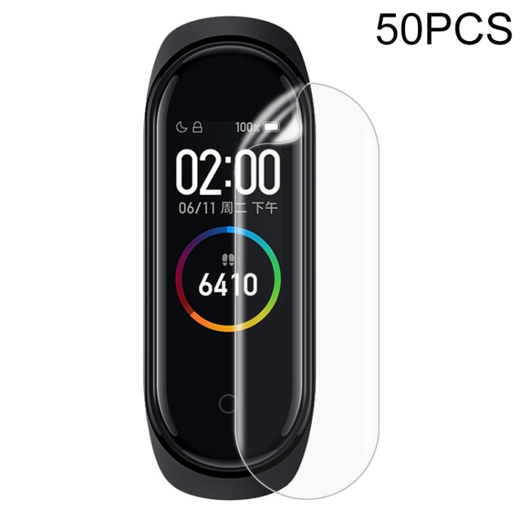 

For Xiaomi Mi Band 6 / 5 / 4 50 PCS Smart Watch Hydraulic White Protective Film