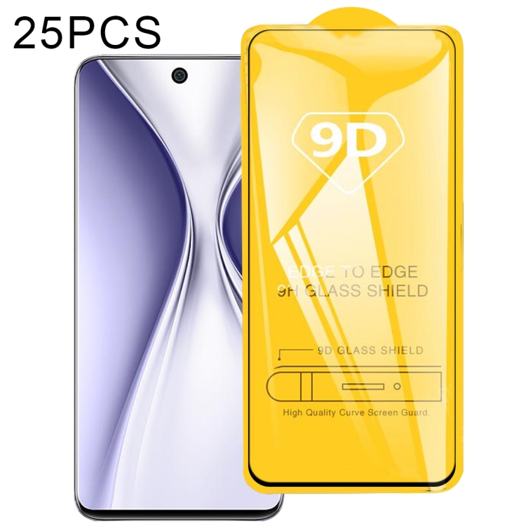 

For Honor X20 SE 25 PCS 9D Full Glue Full Screen Tempered Glass Film