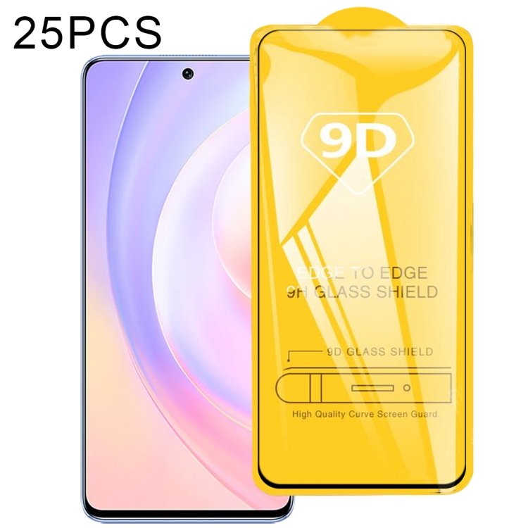 

For Honor 50 SE 25 PCS 9D Full Glue Full Screen Tempered Glass Film
