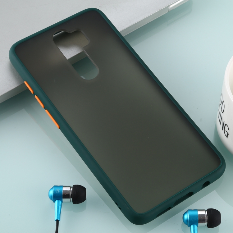 

For Xiaomi Redmi Note 8 Pro Skin Hand Feeling Series Anti-fall Frosted PC+ TPU Case(Dark Green)