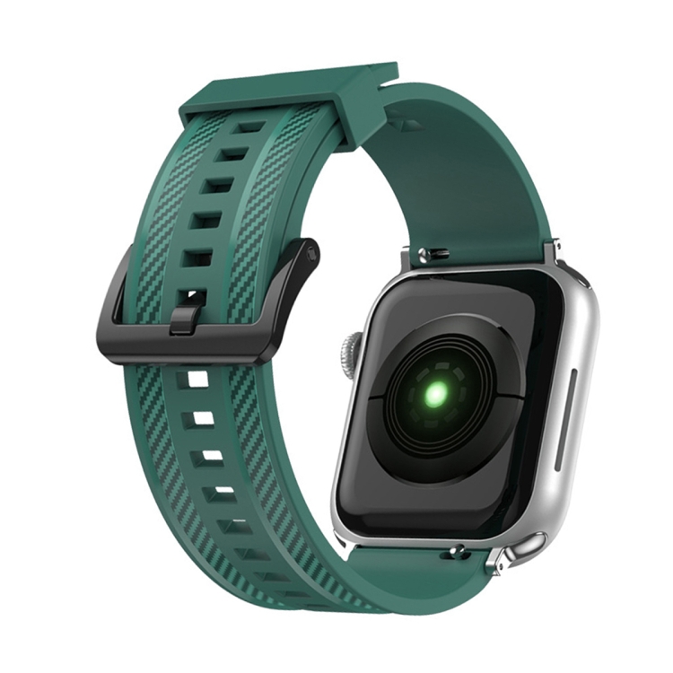 

Carbon Fiber Texture Replacement Watchband For Apple Watch Series 7 41mm / 6&SE&5&4 40mm / 3&2&1 38mm(Green)