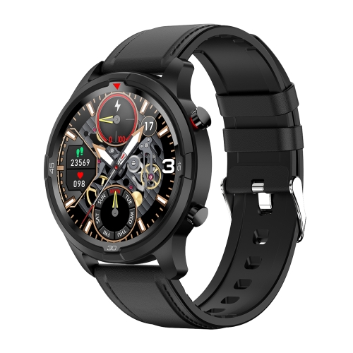 

TW26 1.28 inch IPS Touch Screen IP67 Waterproof Smart Watch, Support Sleep Monitoring / Heart Rate Monitoring / Dual Mode Call / Blood Oxygen Monitoring, Style: Leather Strap(Black)