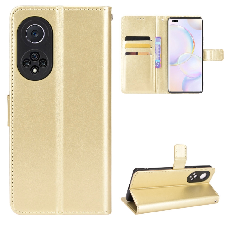 

For Huawei nova 9 Pro / Honor 50 Pro Crazy Horse Texture Horizontal Flip Phone Leather Case with Holder & Card Slots & Lanyard(Gold)