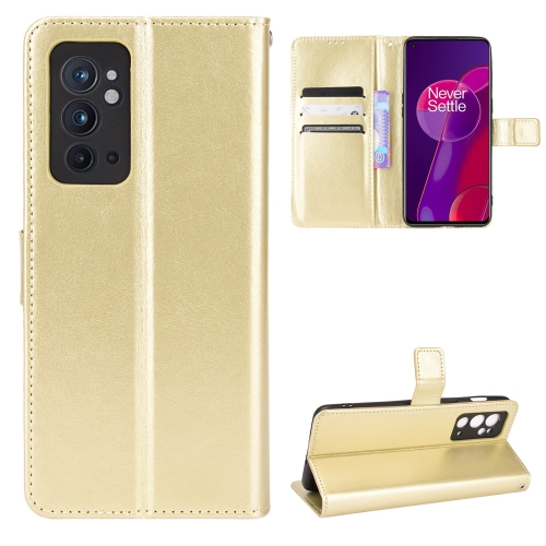 

For OnePlus 9RT 5G Crazy Horse Texture Horizontal Flip Phone Leather Case with Holder & Card Slots & Lanyard(Gold)