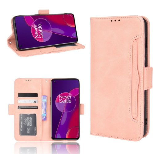 

For OnePlus 9RT 5G Skin Feel Calf Pattern Horizontal Flip Leather Phone Case with Holder & Card Slots & Photo Frame(Pink)