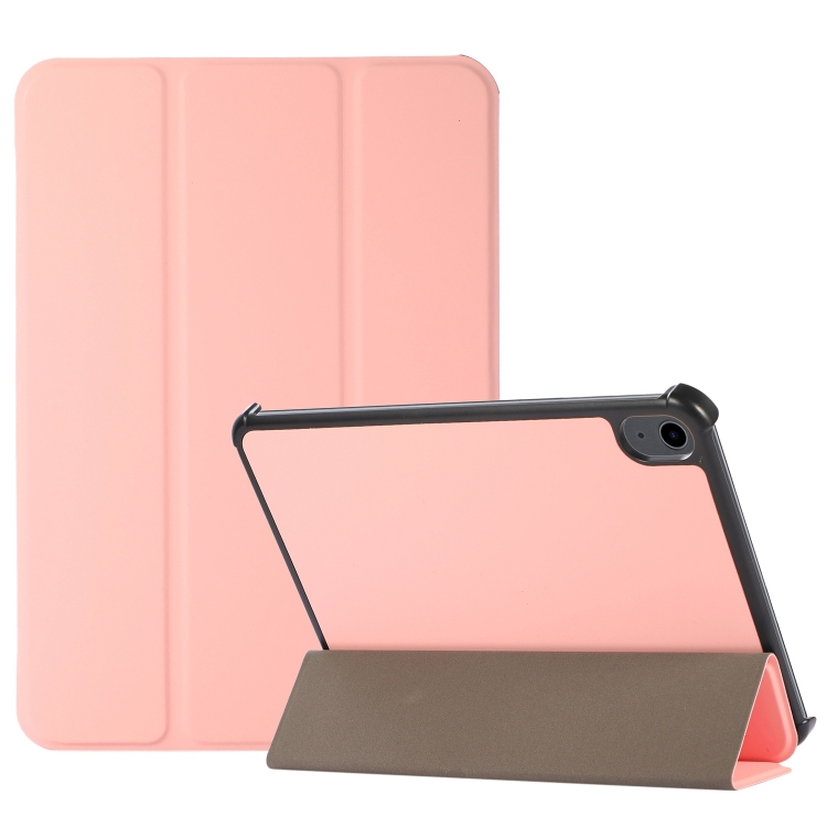 

3-folding Skin Texture Horizontal Flip TPU + PU Tablet Leather Case with Holder For iPad mini 6(Pink)