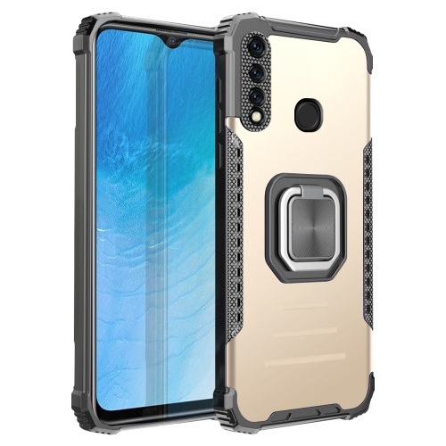 

For vivo Y19 Fierce Warrior Series Armor Aluminum Alloy + TPU Phone Case with Ring Holder(Gold)