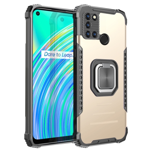 

For OPPO Realme C17 / Realme 7i Fierce Warrior Series Armor Aluminum Alloy + TPU Phone Case with Ring Holder(Gold)