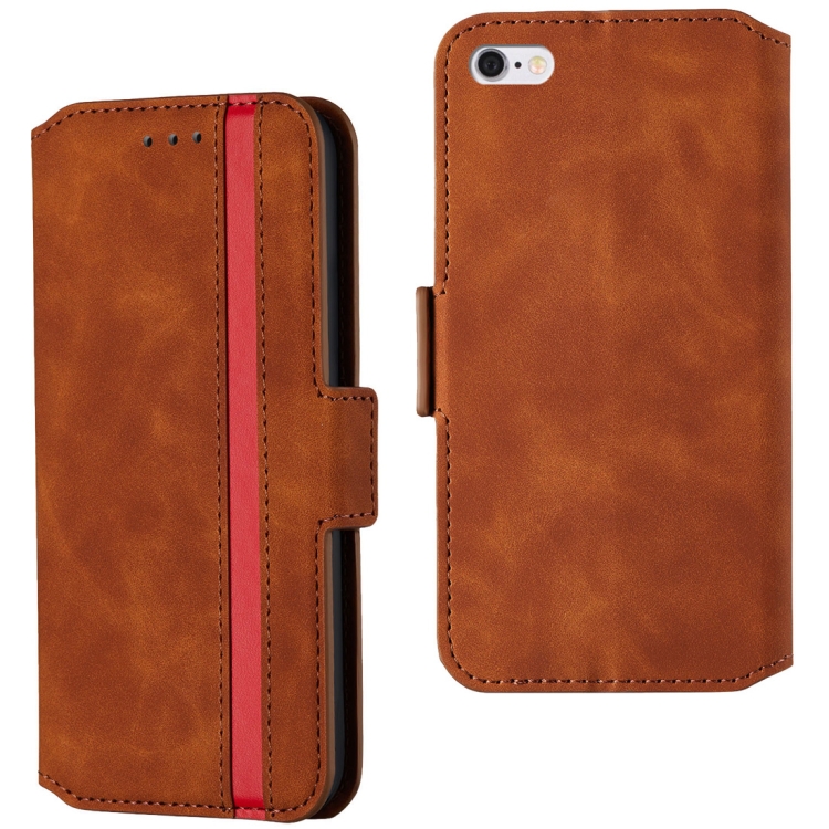 

For iPhone 6 Plus & 6s Plus Retro Frosted Oil Side Horizontal Flip Case with Holder & Card Slots(Brown)