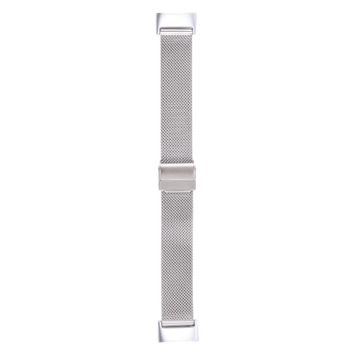 

For Fitbit Charge 5 Milan Steel Double Buckles Strap Watchband(Silver)