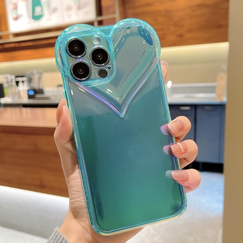 

Love-heart Colorful TPU Phone Protective Case For iPhone 12 mini(Blue)