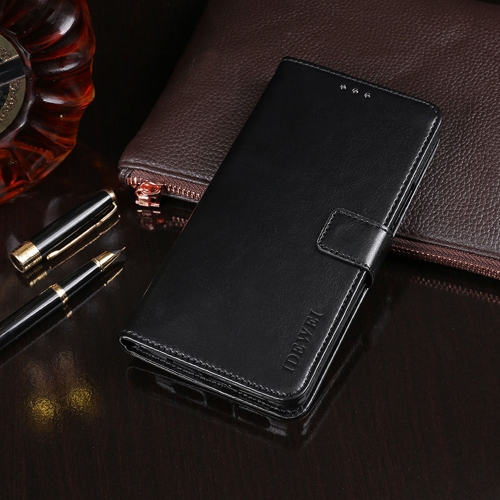 

For OnePlus 9RT 5G idewei Crazy Horse Texture Leather Phone Case with Holder & Card Slots & Wallet(Black)