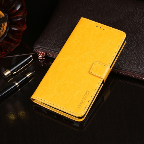 

For OPPO K9s idewei Crazy Horse Texture Leather Phone Case with Holder & Card Slots & Wallet(Yellow)