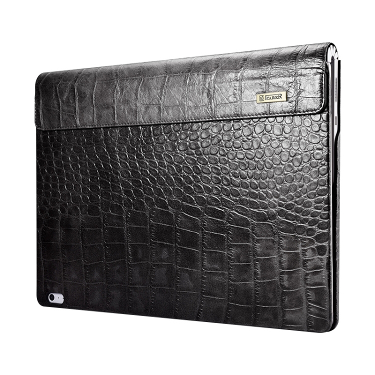 

For Microsoft Surface Book 2 / 3 (i7 CPU) ICARER Crocodile Texture Leather Laptop Protective Case(Black)