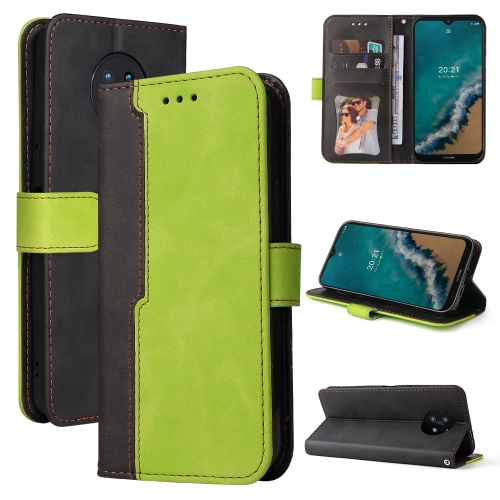 

For Nokia G50 Business Stitching-Color Horizontal Flip PU Leather Phone Case(Green)