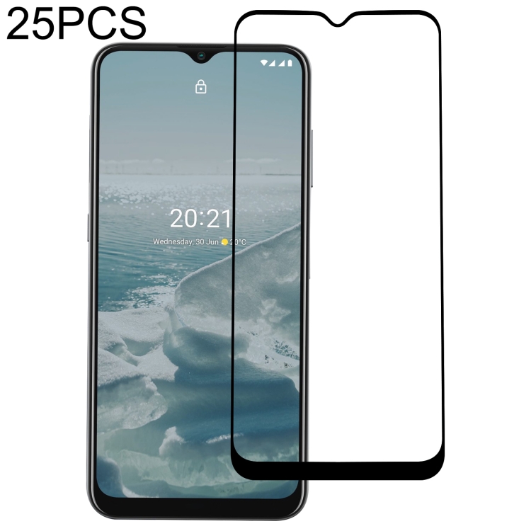 

25 PCS Full Glue Cover Screen Protector Tempered Glass Film For Nokia G20