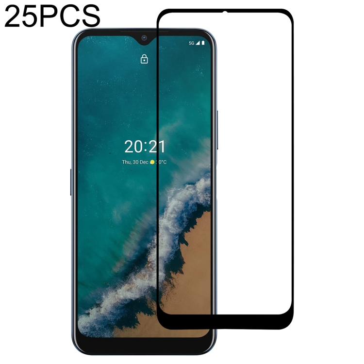 

25 PCS Full Glue Cover Screen Protector Tempered Glass Film For Nokia G50