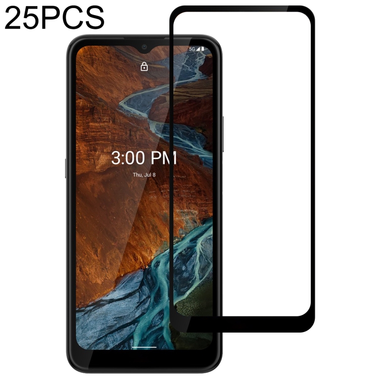 

25 PCS Full Glue Cover Screen Protector Tempered Glass Film For Nokia G300