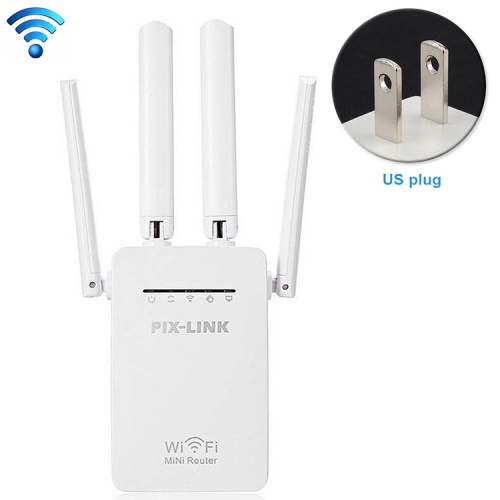 

Wireless Smart WiFi Router Repeater with 4 WiFi Antennas, Plug Specification:US Plug(White)