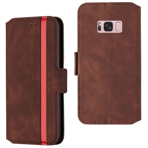

For Galaxy S8 Retro Frosted Oil Side Horizontal Flip Case with Holder & Card Slots(Wine Red)