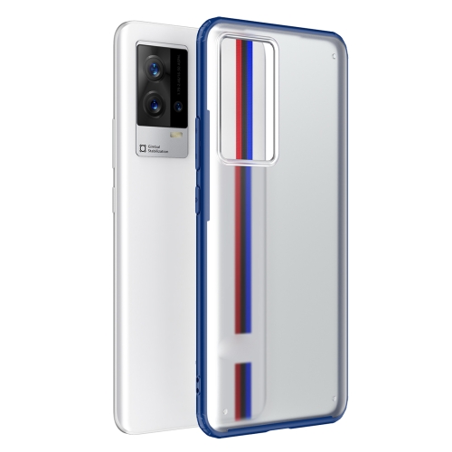 

For vivo iQOO 8 Four-corner Shockproof TPU + PC Phone Case(Blue)