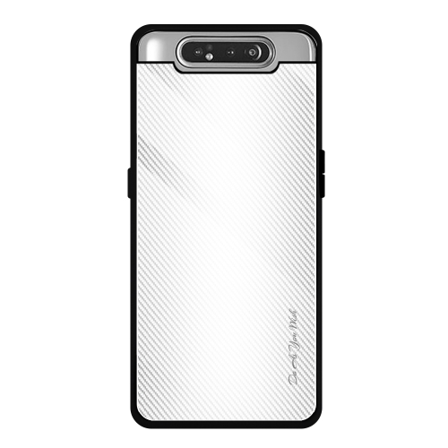 

For Galaxy A80 / A90 Texture Gradient Glass Protective Case(White)