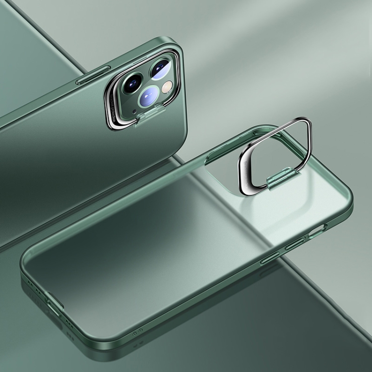 

Metal Lens Cover Holder Phone Case For iPhone 12 Pro Max(Green)
