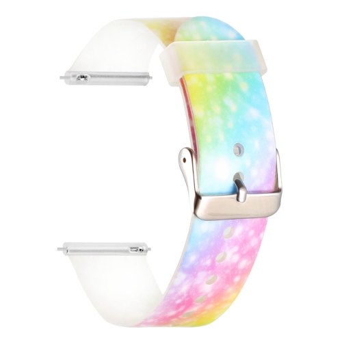 

20mm Cartoon Children Printing Silicone Strap Watchband(Shinning Rainbow)