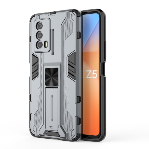 

For vivo iQOO Z5 5G Supersonic PC + TPU Shock-proof Phone Case with Holder(Grey)