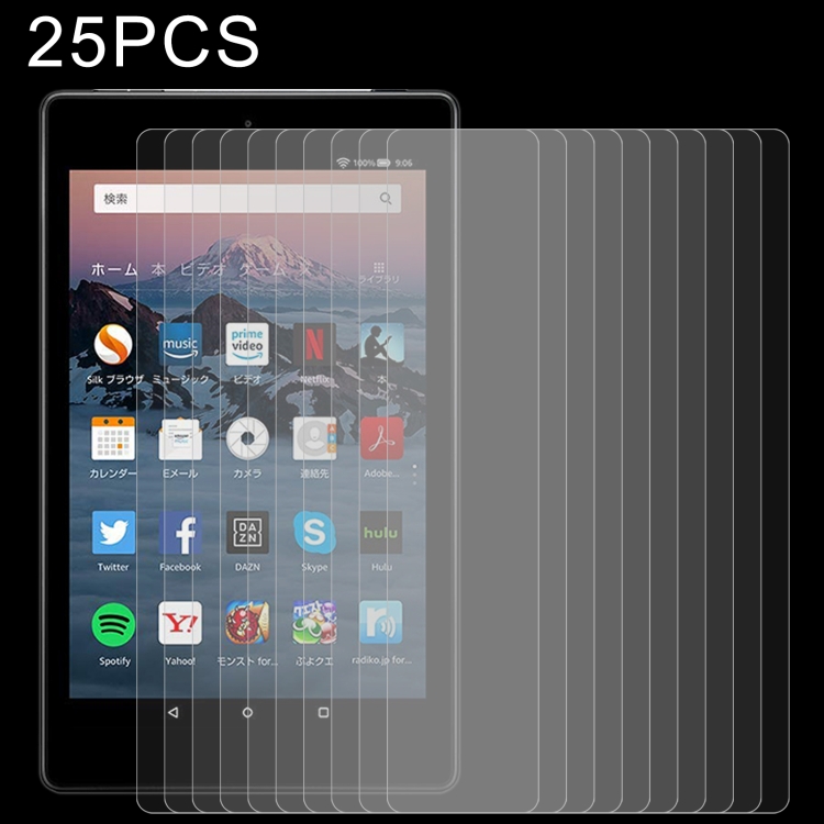 

25 PCS 9H 2.5D Explosion-proof Tempered Tablet Glass Film For Amazon Kindle Fire HD 8 2018