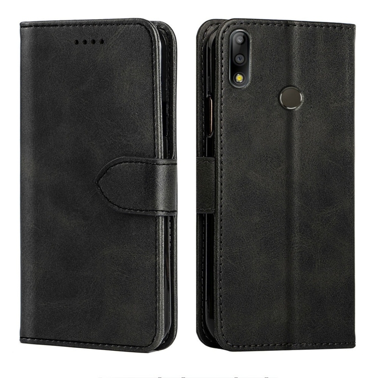 

For Asus ZenFone Max Pro M2 (ZB631KL) Calfskin Texture Horizontal Flip Leather Case with Holder & Card Slots(Black)