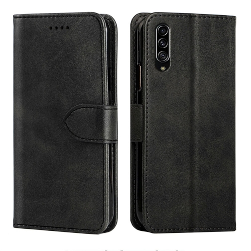 

For Galaxy A90 5G Calfskin Texture Horizontal Flip Leather Case with Holder & Card Slots(Black)