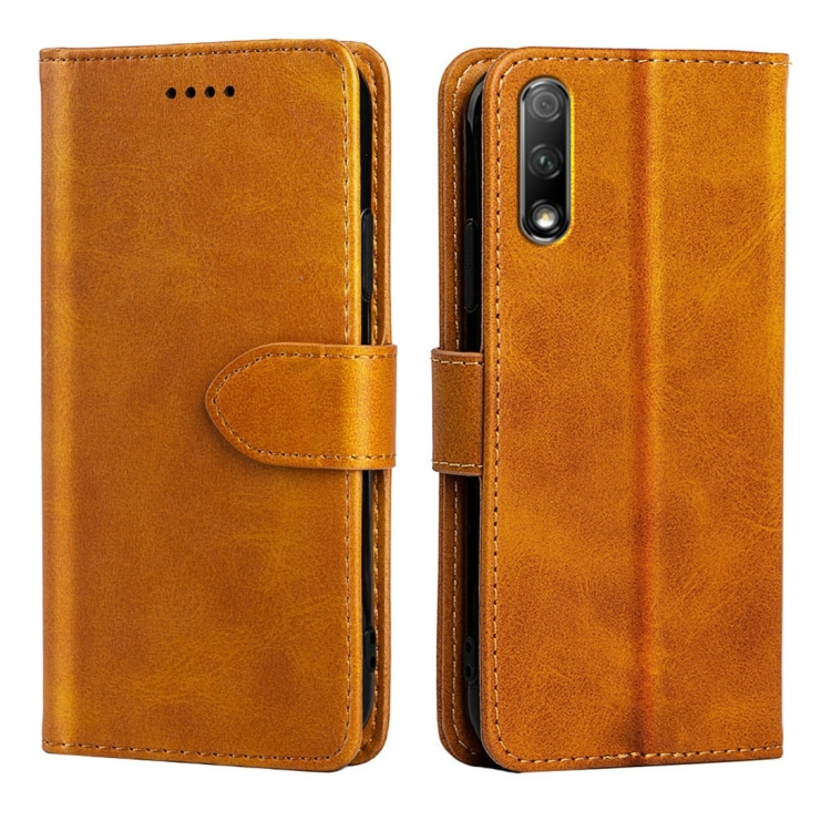 

For Huawei Honor 9X Calfskin Texture Horizontal Flip Leather Case with Holder & Card Slots(Yellow)