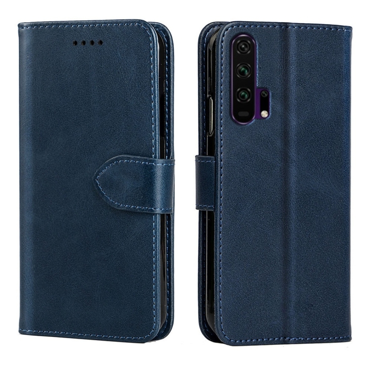 

For Huawei Honor 20 Pro Calfskin Texture Horizontal Flip Leather Case with Holder & Card Slots(Blue)