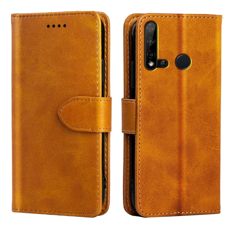 

For Huawei nova 5i Calfskin Texture Horizontal Flip Leather Case with Holder & Card Slots(Yellow)