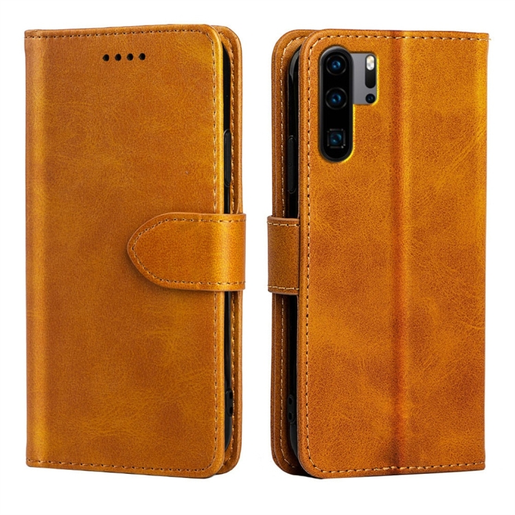 

For Huawei P30 Pro Calfskin Texture Horizontal Flip Leather Case with Holder & Card Slots(Yellow)
