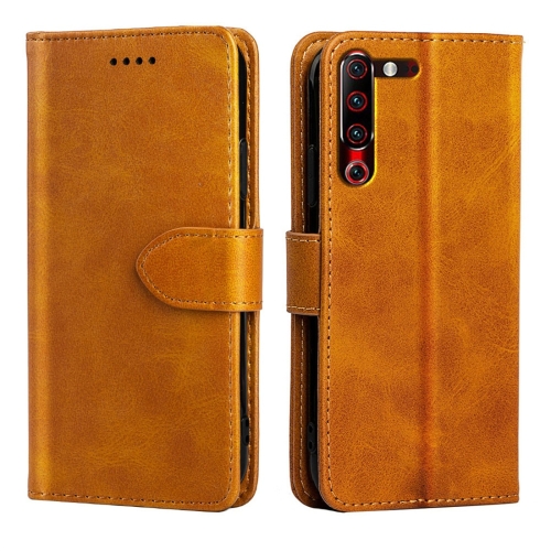 

For Lenovo Z6 Pro Calfskin Texture Horizontal Flip Leather Case with Holder & Card Slots(Yellow)