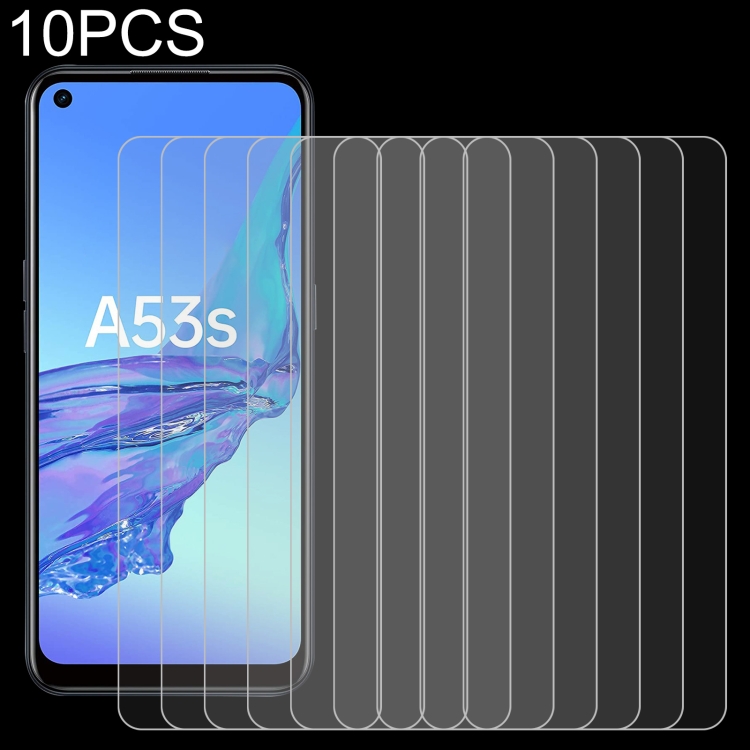

10 PCS 0.26mm 9H 2.5D Tempered Glass Film For OPPO A53s 5G