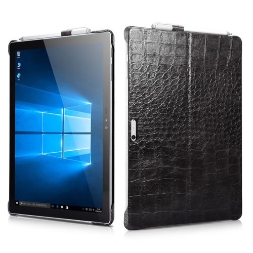 

For Microsoft Surface Pro 4 / 5 / 6 / 7 ICARER Crocodile Texture Tablet Protective Leather Case(Black)