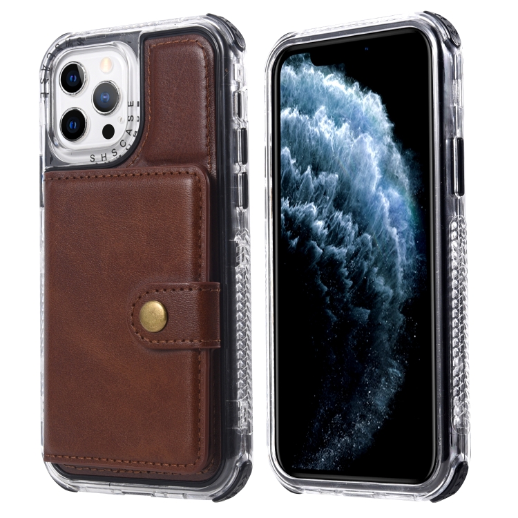 

Wallet Card Shockproof Phone Case For iPhone 13 mini(Brown)