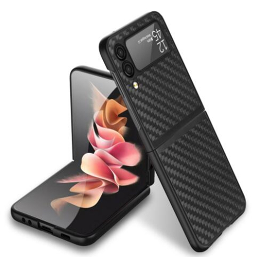 

For Samsung Galaxy Z Flip3 5G Carbon Fiber Texture Skin-friendly Feel Ultra-thin Folding Phone Case(Black)