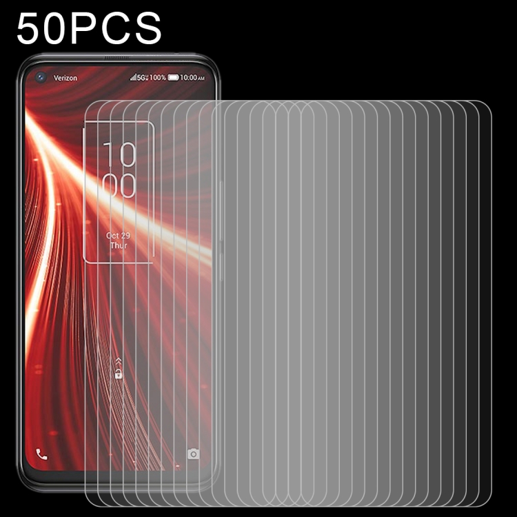 

50 PCS 0.26mm 9H 2.5D Tempered Glass Film For TCL 10 5G UW
