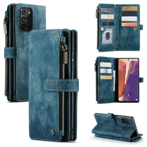 

For Samsung Galaxy Note20 CaseMe-C30 Multifunctional Horizontal Flip PU + TPU Phone Case(Blue)