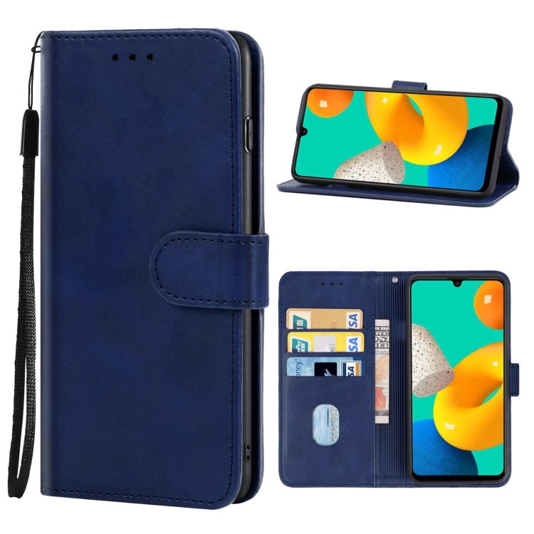 

Leather Phone Case For Samsung Galaxy M32(Blue)