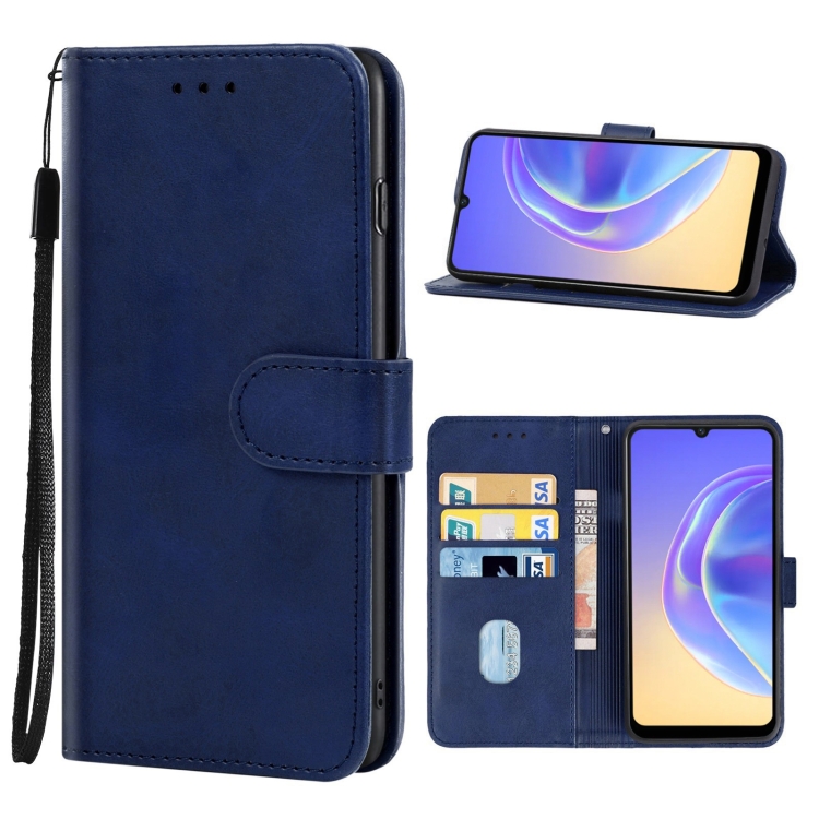 

Leather Phone Case For vivo V21e 4G / Y73 2021 Big Hole Version(Blue)