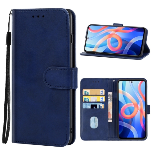 

Leather Phone Case For Xiaomi Redmi Note 11 5G / Poco M4 Pro 5G(Blue)