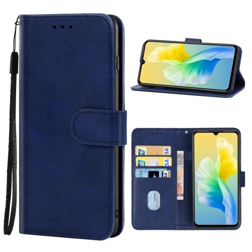 

Leather Phone Case For vivo S10e(Blue)