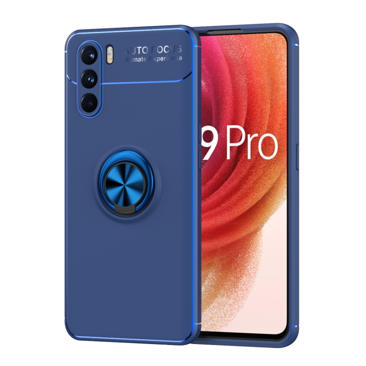 

For OPPO K9 Pro Metal Ring Holder 360 Degree Rotating TPU Phone Case(Blue)