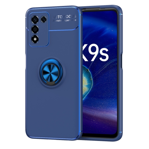 

For OPPO K9s Metal Ring Holder 360 Degree Rotating TPU Phone Case(Blue)
